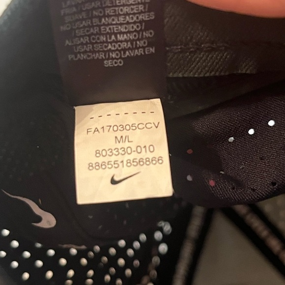 Vintage Nike Panel Running Black Hat Sz ML Fitted Classic99 DriFit - Picture 8 of 10